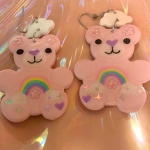 5 for $35 Sale: Handmade Rainbow Bears Earrings from Flower Dangles